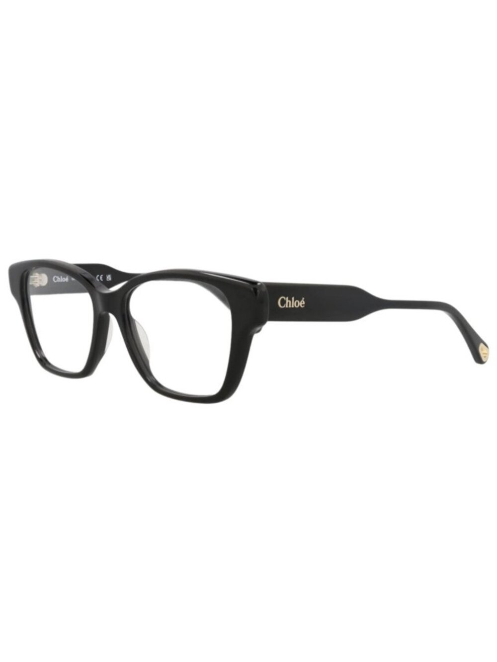 New Chloé Women's Eyeglasses Cat Eye Recycled Acetate Frame Black Black